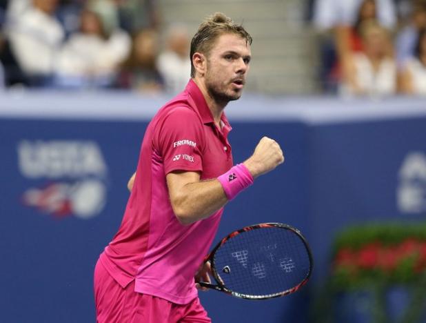Sep 7, 2016; New York, NY, USA; Stan Wawrinka of Switzerland reacts during the match against Juan Martin Del Potro of Argentina on day ten of the 2016 U.S. Open tennis tournament at USTA Billie Jean King National Tennis Center. Mandatory Credit: Jerry Lai-USA TODAY Sports